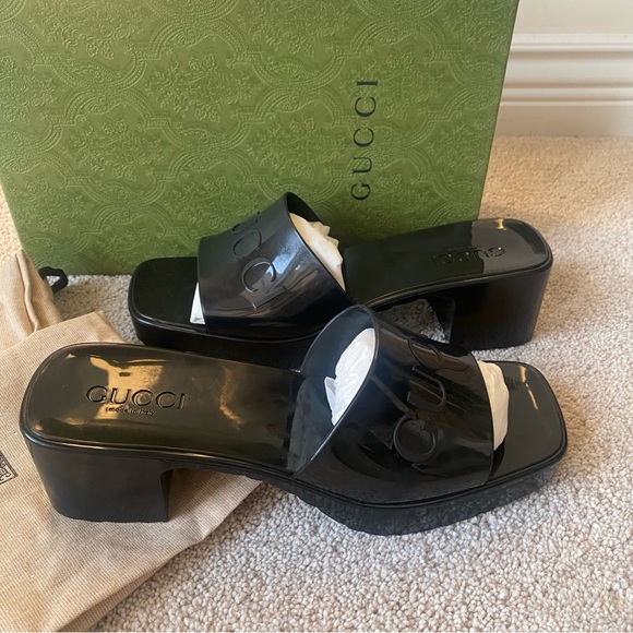 Gucci Rubber Slide Mules - Picture 3 of 8